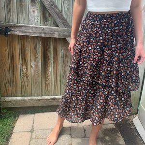 Wild Fable Asymmetrical Midi Skirt
